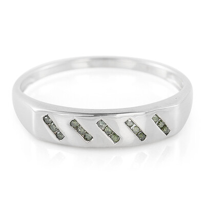 Anello in argento con Diamante Verde Smeraldo
