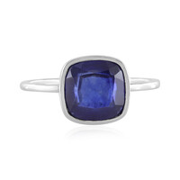 Anello in platino con Zaffiro Blu del Madagascar