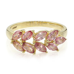 Anello in oro con Zaffiro Padparadscha (non riscaldato)