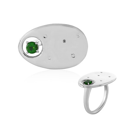 Anello in argento con Diopside Russo