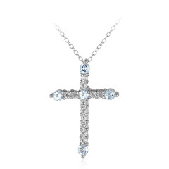 Collana in argento con Topazio Blu Cielo