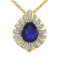 Collana in argento con Zaffiro Blu del Madagascar