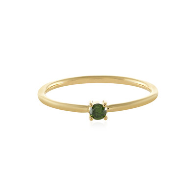 Anello in oro con Diamante Verde I2