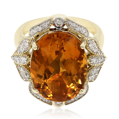 Anello in oro con Citrino Mandarino