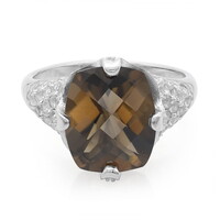 Anello in argento con Quarzo Fumè