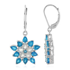 Orecchini in argento con Apatite Blu Neon