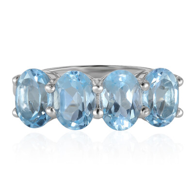 Anello in argento con Topazio Blu Cielo