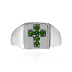 Anello in argento con Diopside Russo