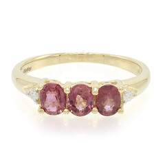 Anello in oro con Zaffiro Padparadscha (non riscaldato)