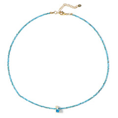 Collana in argento con Apatite Blu Neon
