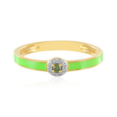 Anello in argento con Diamante Verde I4