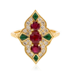 Anello in oro con Rubino Mozambico AAA (CIRARI)