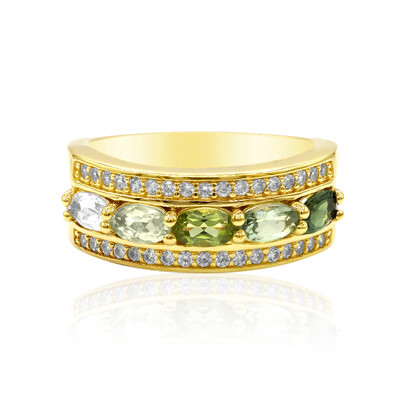 Anello in argento con Tormalina Verde