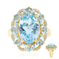 Anello in argento con Topazio Blu Cielo