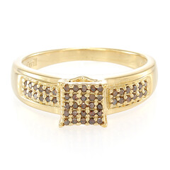 Anello placcato in oro con Diamante Fancy