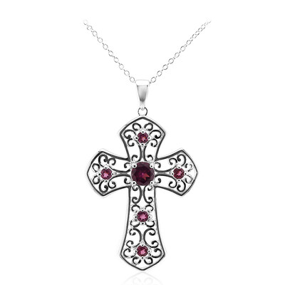 Collana in argento con Rodolite