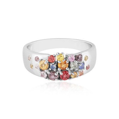 Anello in argento con Zaffiro Fancy