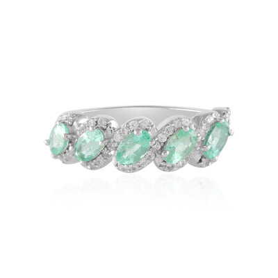 Anello in argento con Smeraldo Russo