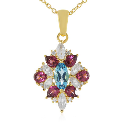 Collana in argento con Topazio Blu Svizzero