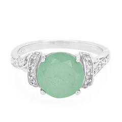 Anello in argento con Calcedonio Verde