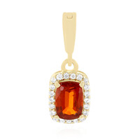 Ciondolo in oro con Cianite Arancione della Tanzania