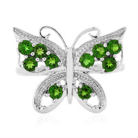 Anello in argento con Diopside Russo