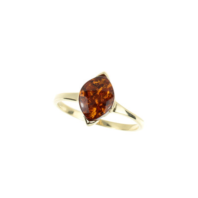 Anello in argento con Ambra Baltica (dagen)