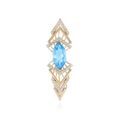 Ciondolo in oro con Topazio Blu Svizzero (de Melo)