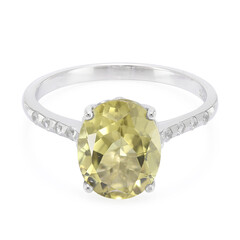 Anello in argento con Quarzo Oliva