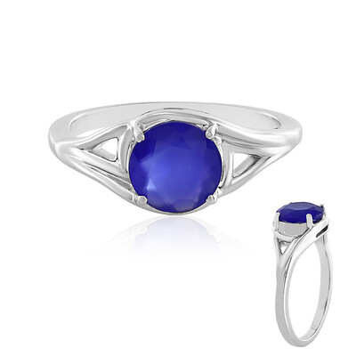Anello in argento con Calcedonio Blu