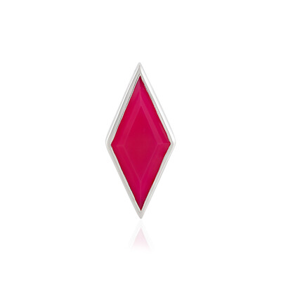 Ciondolo in argento con Calcedonio Lampone (MONOSONO COLLECTION)