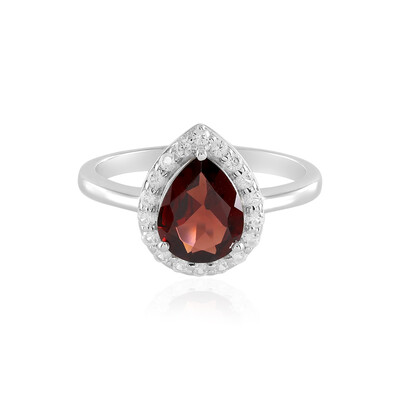 Anello in argento con Granato Mozambico