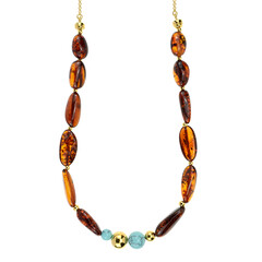Collana in argento con Ambra Baltica