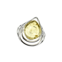 Anello in argento con Ambra Baltica