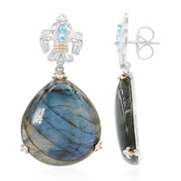 Orecchini placcati in oro con Labradorite (Dallas Prince Designs)