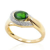 Anello in oro con Diopside Russo