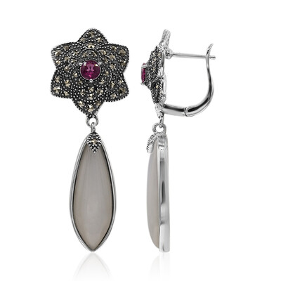 Orecchini in argento con Pietra di Luna Bianca (Annette classic)