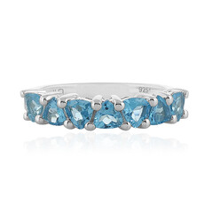Anello in argento con Topazio Blu Svizzero