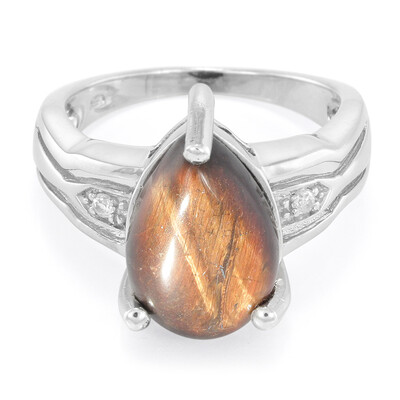 Anello in argento con Occhio di Tigre Rosso
