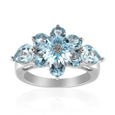 Anello in argento con Topazio Blu Cielo