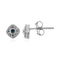 Orecchini in argento con Diamante Blu I2