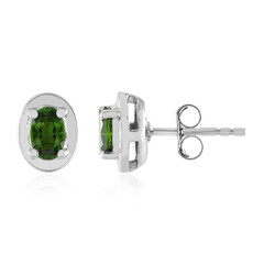 Orecchini in argento con Diopside Russo