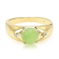 Anello placcato in oro con Crisoprasio Imperiale