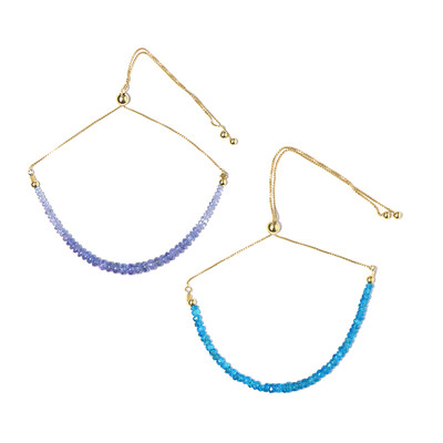 Set bracciali in argento con Apatite Blu Neon & Tanzanite