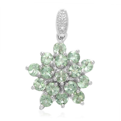 Ciondolo in argento con Fluoroapatite Verde Menta