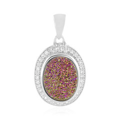 Ciondolo in argento con Agata Glitter Rosa