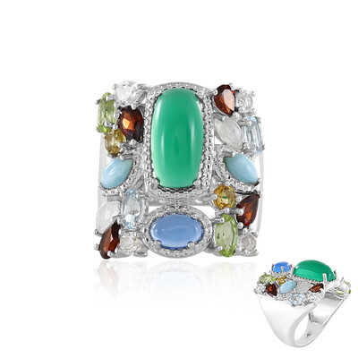 Anello in argento con Onice Verde