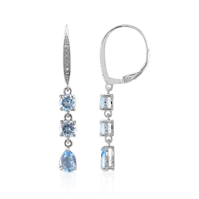 Orecchini in argento con Topazio Blu Svizzero
