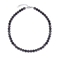 Collana in argento con Ossidiana Argentata