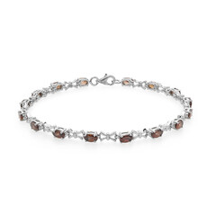 Bracciale placcato in platino con Zircone Rosso
